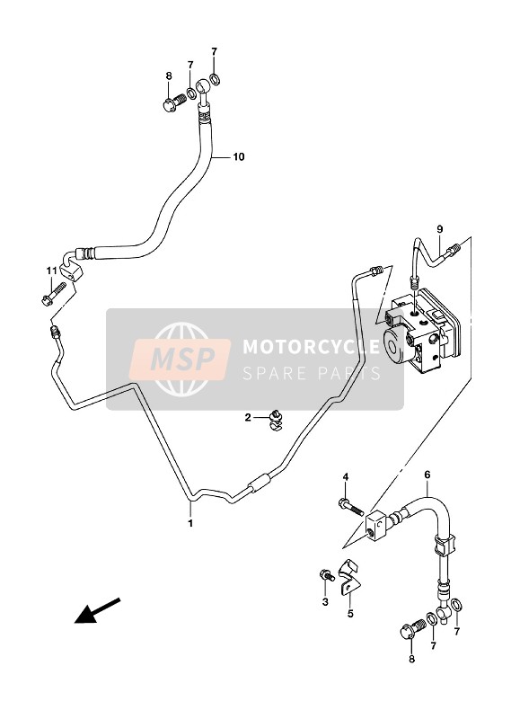 Suzuki UH200A BURGMAN 2018 Flexible de frein arrière pour un 2018 Suzuki UH200A BURGMAN